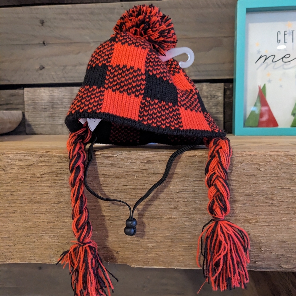 🐾 Pet Beanie Hat Woodsman Buffalo Plaid NEW Dog Cat